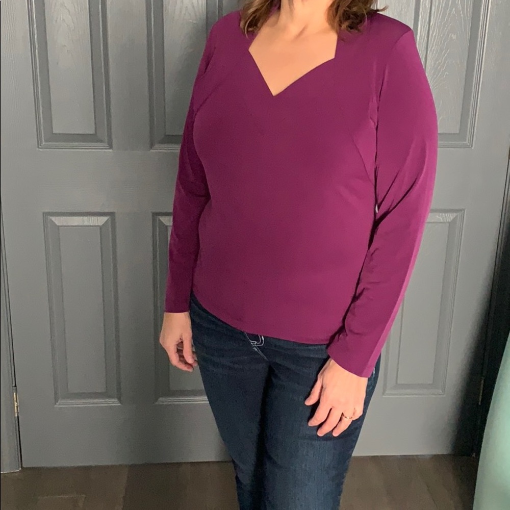 Simonton Says plum blouse